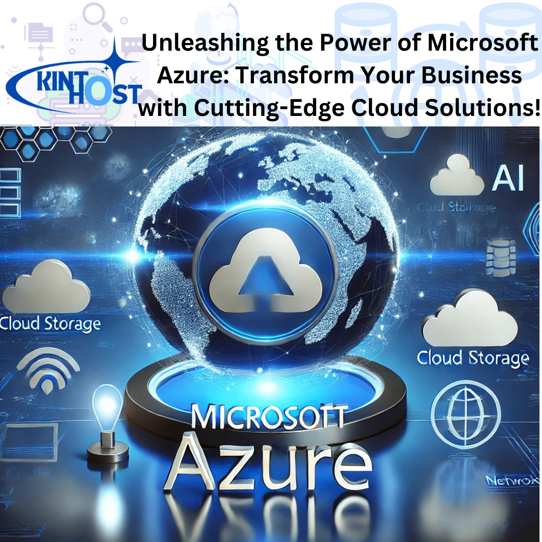 The Microsoft Azure logo with a cloud computing illustration, symbolizing scalable and secure cloud services.