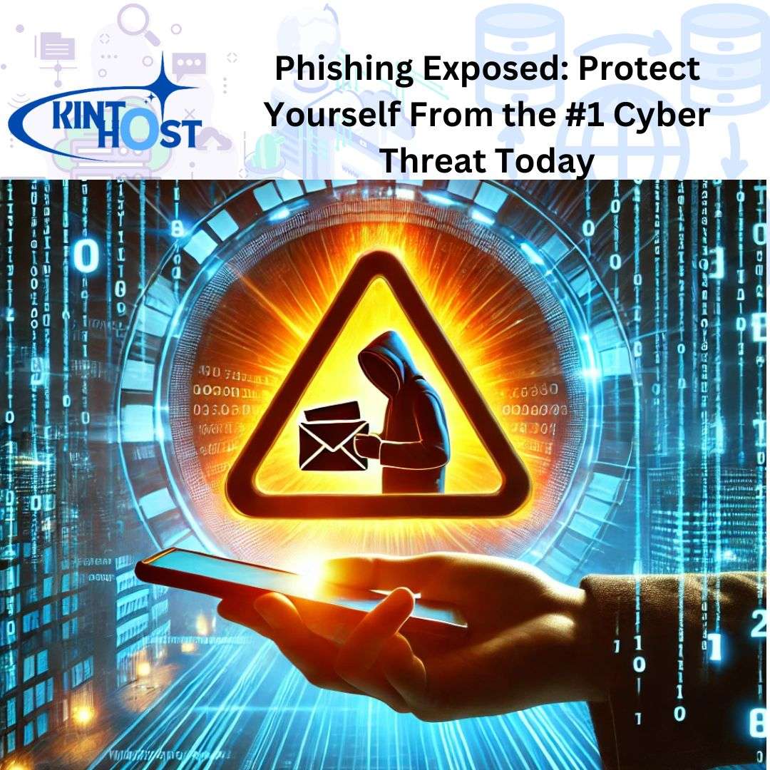 A phishing attack illustration showing a hook catching login credentials from an unsuspecting user on a computer screen.